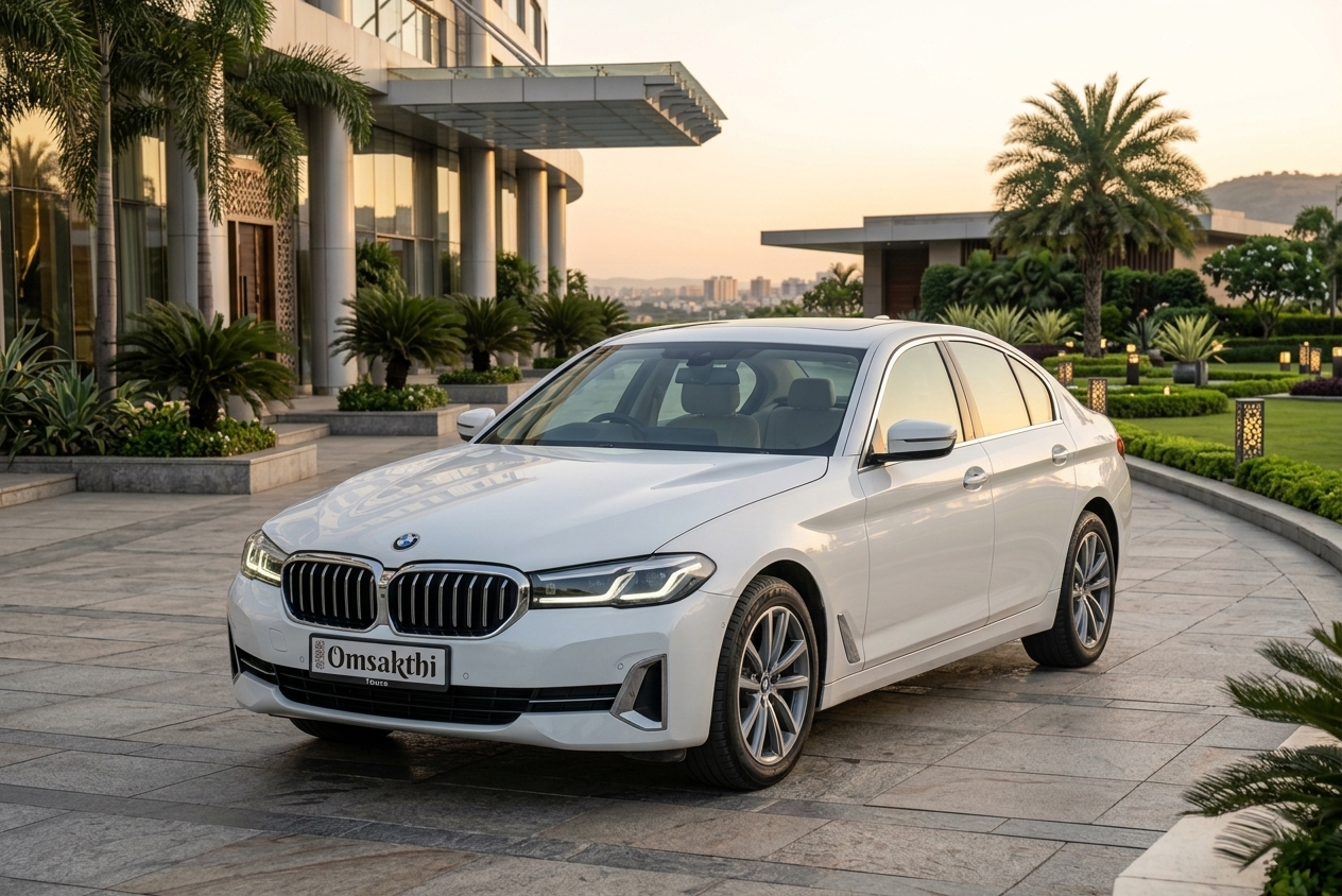 BMW 5 Series luxury car hire in Chennai with driver — Om Shakthi Tours